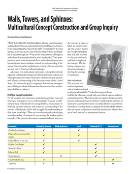 Walls, Towers, and Sphinxes: Multicultural Concept Construction and Group Inquiry