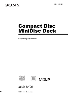 Compact Disc Minidisc Deck