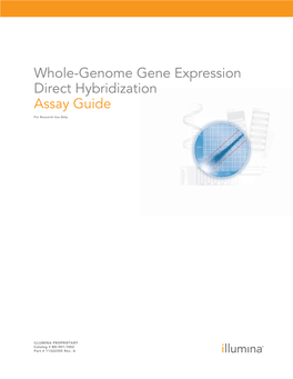 Whole-Genome Gene Expression Direct Hybridization Assay Guide