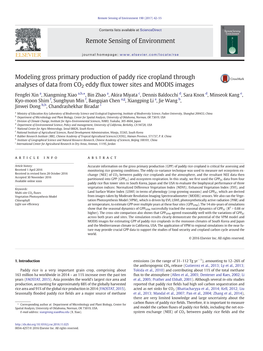 Modeling Gross Primary Production of Paddy Rice Cropland Through