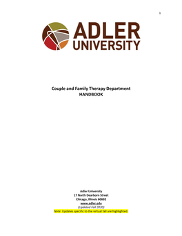 Couple and Family Therapy Department HANDBOOK