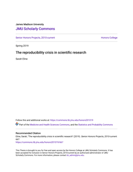 The Reproducibility Crisis in Scientific Research