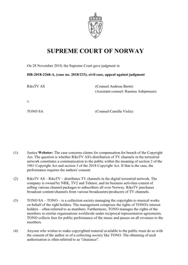 Supreme Court of Norway