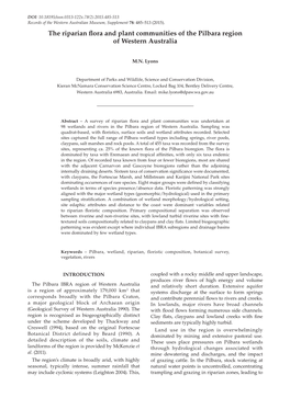 The Riparian Flora and Plant Communities of the Pilbara Region Of