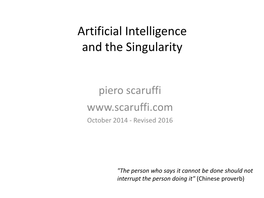 Artificial Intelligence and the Singularity