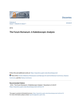 The Forum Romanum: a Kaleidoscopic Analysis