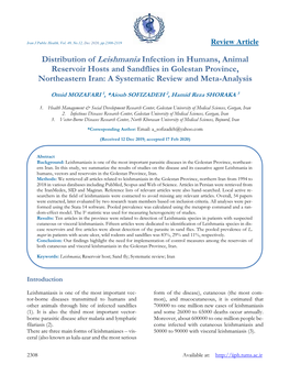 Distribution of Leishmania Infection in Humans, Animal Reservoir Hosts and Sandflies in Golestan Province, Northeastern Iran: a Systematic Review and Meta-Analysis