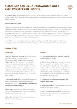 Guidelines for Using Hardwood Floors Over Underfloor Heating (.Pdf)