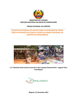 1.3. Potential Small Scale Eco-Tourism in the Limpopo National Park - Support Zone Final Report