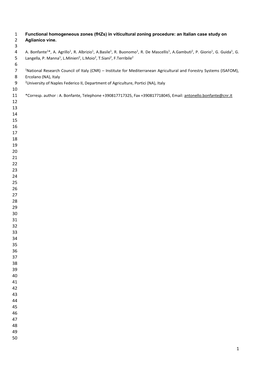 Functional Homogeneous Zones (Fhzs) in Viticultural Zoning Procedure: an Italian Case Study on 2 Aglianico Vine