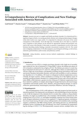 A Comprehensive Review of Complications and New Findings Associated with Anorexia Nervosa