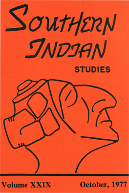 Southern Indian Studies, Vol. 29