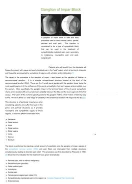 Ganglion of Impar Block