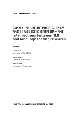 Intersections Between SLA and Language Testing Research