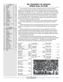 THE UNIVERSITY of ARIZONA 28-4 Overall 3/17 SAN DIEGO ST