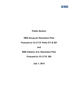 RBS Resolution Plan