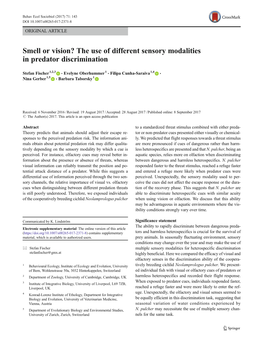 The Use of Different Sensory Modalities in Predator Discrimination