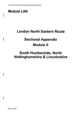 Module LN5 Sectional Appendix Module 5 London North Eastern