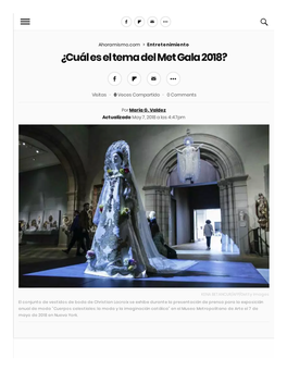 ¿Cuál Es El Tema Del Met Gala 2018?