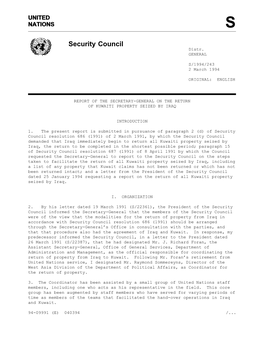 Security Council Distr