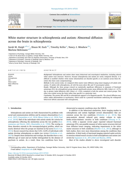 Abnormal Diffusion Across the Brain in Schizophrenia