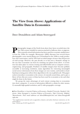 The View from Above: Applications of Satellite Data in Economics