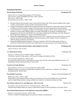 Suzanne Maloney's CV