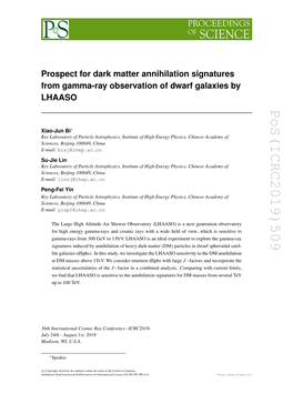 Pos(ICRC2019)509 Factors and Incorporate the − J Factor in a Combined Analysis