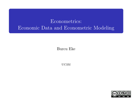 Econometrics: Economic Data and Econometric Modeling