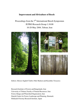 Improvement and Silviculture of Beech Proceedings from the 7Th