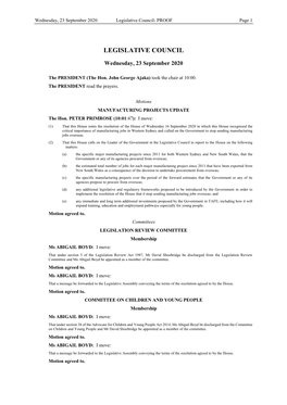 Legislative Council- PROOF Page 1