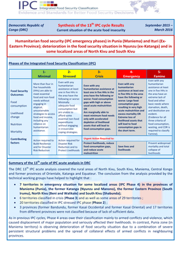 Synthesis of the 13 IPC Cycle Results Humanitarian