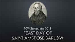 Feast Day of Saint Ambrose Barlow