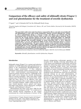 Comparison of the Efficacy and Safety of Sildenafil Citrate (Viagra®) And