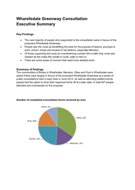 Wharefedale Greenway Consultation Executive Summary