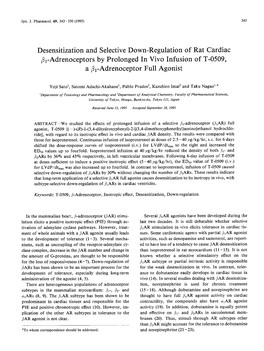 Desensitization and Selective Down-Regulation of Rat Cardiac '31-Adrenoceptors by Prolonged in Vivo Infusion of T-0509, a 81-Adrenoceptor Full Agonist