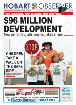 CHILDREN TAKE a WALK on the SAFE SIDE Crossing Guard Brett Carhart with His Children Kailee, Savanah, Talysha and Samara Outside New Town Primary School