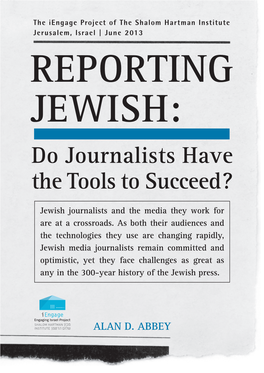 REPORTING JEWISH: Do Journalists Have the Tools to Succeed?