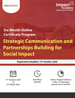 Strategic Communication and Partnerships Building for Social Impact