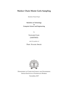 Markov Chain Monte Carlo Sampling