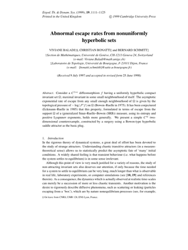 Abnormal Escape Rates from Nonuniformly Hyperbolic Sets