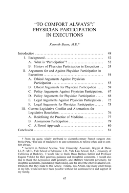 Physician Participation in Executions