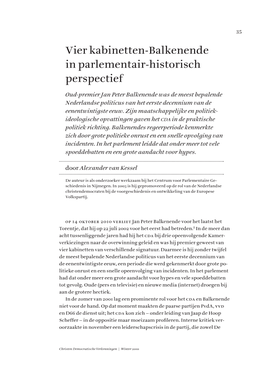 Vier Kabinetten-Balkenende in Parlementair-Historisch Perspectief