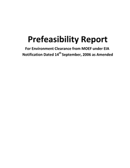 Prefeasibility Report