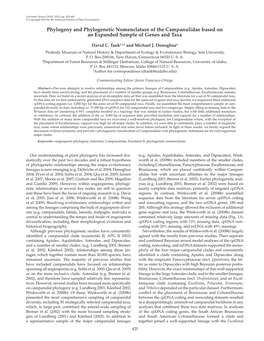 Phylogeny and Phylogenetic Nomenclature of the Campanulidae Based on an Expanded Sample of Genes and Taxa