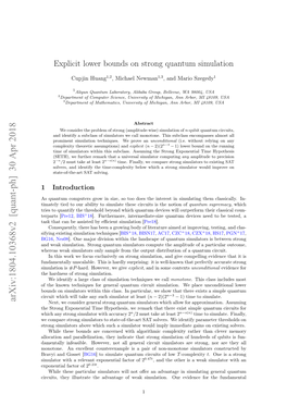 Explicit Lower Bounds on Strong Quantum Simulation