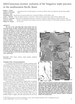 Mid-Cretaceous Tectonic Evolution of the Tongareva Triple Junction in the Southwestern Paciﬁc Basin