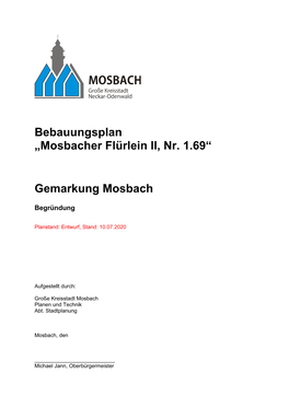 Bebauungsplan „Mosbacher Flürlein II, Nr. 1.69“
