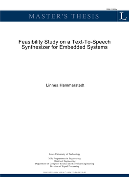 Feasibility Study on a Text-To-Speech Synthesizer for Embedded Systems