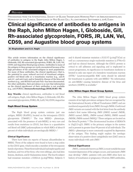 Clinical Significance of Antibodies to Antigens in the Raph, John Milton